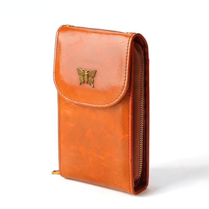 Vintage Chain Crossbody Leather Mini Cellphone Bags 8726-Handbag & Wallet Accessories-Red-Free Shipping Leatheretro