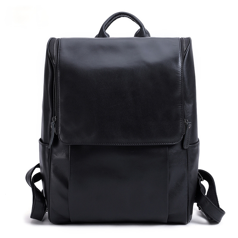 New Fashion Men Retro Leather Backpack J6390-Leather Backpack-Gray Green-Free Shipping Leatheretro