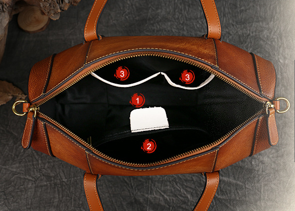 Women Vintage Fish Embossing Leather Bucket Bags 3227-Leather Women Bags-Red-Free Shipping Leatheretro