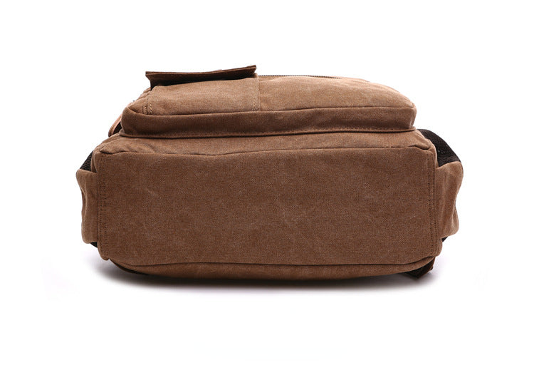 Casual Canvas Travel Student Backpack 8678-Backpacks-Black-Free Shipping Leatheretro