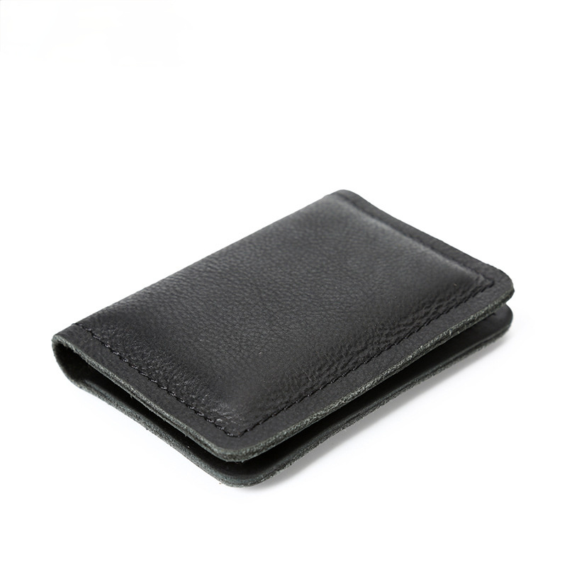 Vintage Leagher Mini Cards Case Wallet 1042-Leather Wallets-Black-Free Shipping Leatheretro