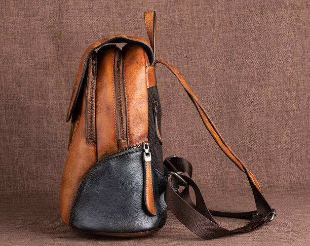 Vintage Large Storage Handmade Leather Backpack for Women 8098-Leather Backpack-Brown-Free Shipping Leatheretro