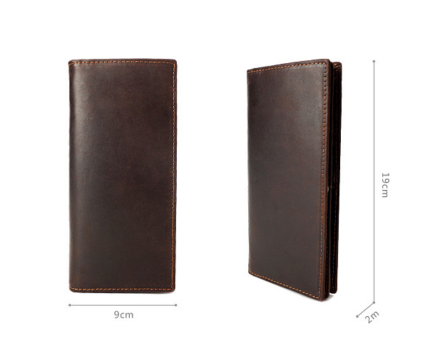 Retro Handmade Me's Leather Wallet 1002-Leather Wallets-Dark Brown-Free Shipping Leatheretro