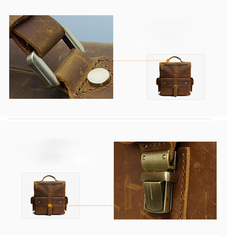 Vintage Men's Leather Computer Backpack P8057-Leather Backpack-Brown-Free Shipping Leatheretro