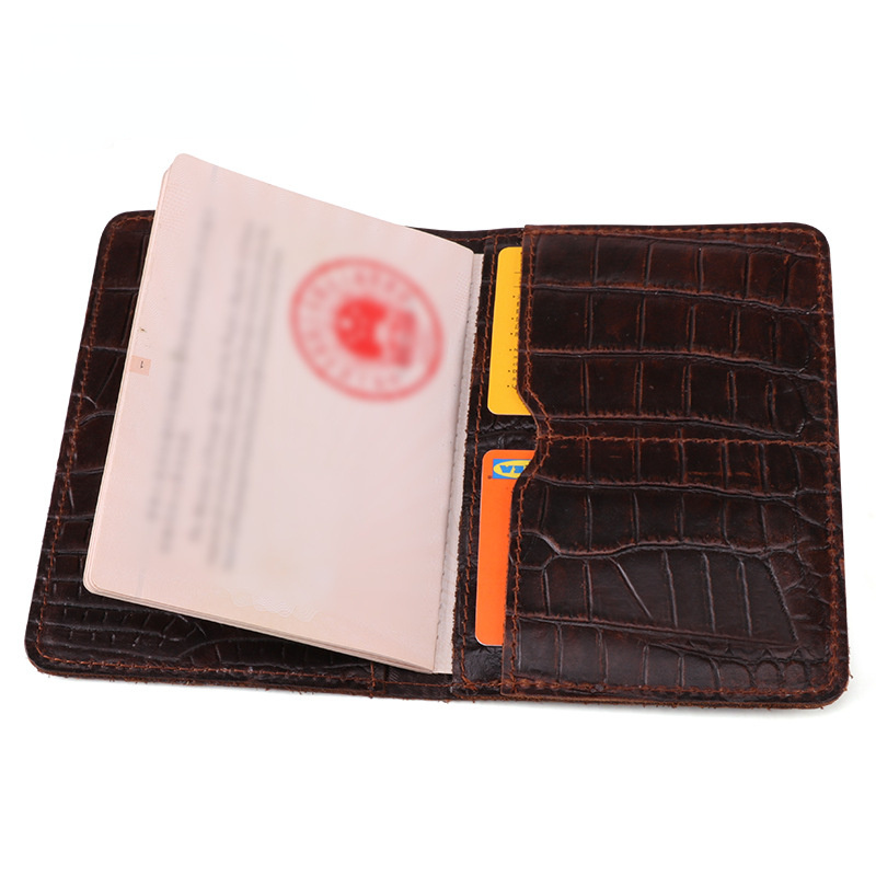 Vintage Leather Passport Crocodile Certifiction Cases 2078-Leather Wallet-The same as picture-Free Shipping Leatheretro