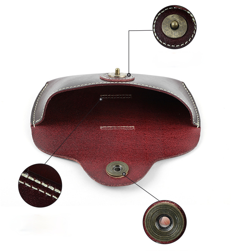 New Handmade Vintage Leather Glass Cases J081-Leather Cases-Red Brown-Free Shipping Leatheretro