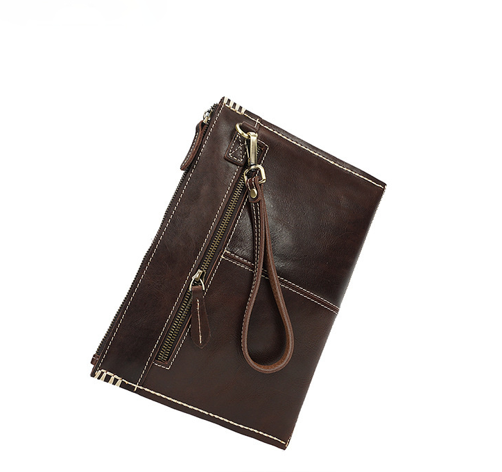 Men's Ultra Thin Leather Briefase Bag 8067-Leather bags for men-Brown-Free Shipping Leatheretro