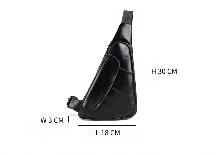 Casual Men's Leather Chest Bag J6420-Leather Chest Bag-Dark Blue-Free Shipping Leatheretro