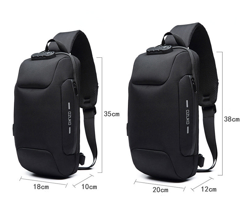 Oxford Fabric Tactical Crossbody Chest Bag for Men 9223-Bicycle Bags & Panniers-Dark Blue-Free Shipping Leatheretro