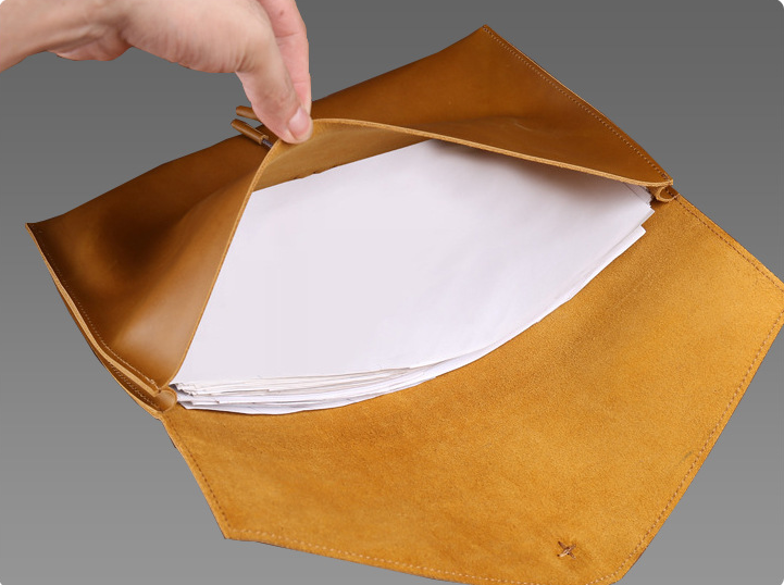 Handmad Leather Business Office Portfolio S121-Leather Portfolio-Brown-Free Shipping Leatheretro