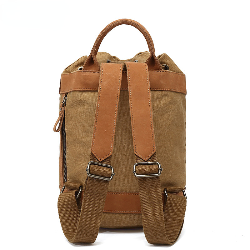 Leisure Canvas Backpack for Women-Backpacks-Khaki-Free Shipping Leatheretro