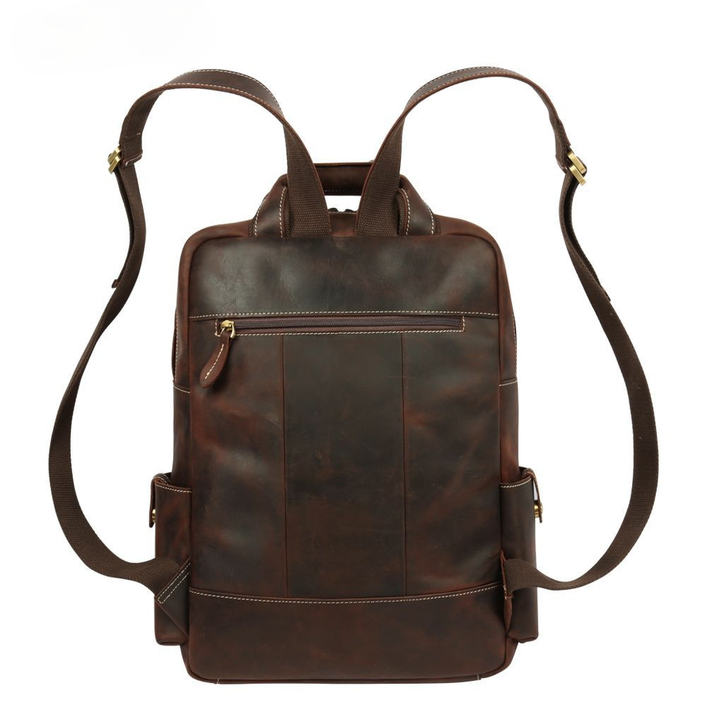 Retro Roomy Leather Travel Backpack P-8027-Leather Backpack-Dark Brown-Free Shipping Leatheretro