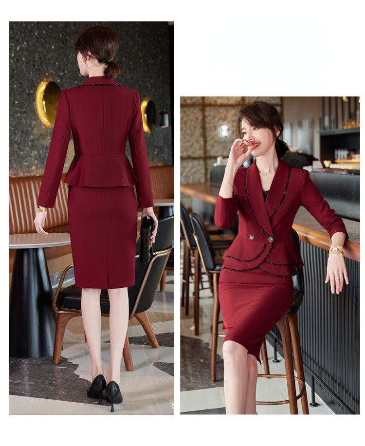 Fashion Fall Office Lady Suits-Suits-Black Blazer +Skirt-S-Free Shipping Leatheretro