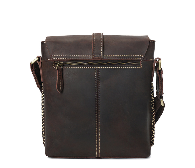 Men's Leather Shoulder Bag M8086-Leather bags for men-Dark Brown-Free Shipping Leatheretro