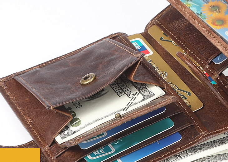 Retro Handmade Leather Large Storage Wallet J2063-Leather Wallets-Coffee-Free Shipping Leatheretro