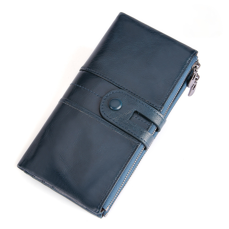 Women Vintage Leather Fashion Long Purse J2072-Leather Wallets-Green-Free Shipping Leatheretro