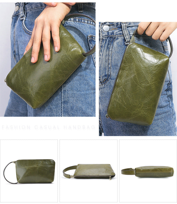 Fashion Leather Storage Bag Cellphone Bag 9380-Handbags, Wallets & Cases-Green-Free Shipping Leatheretro