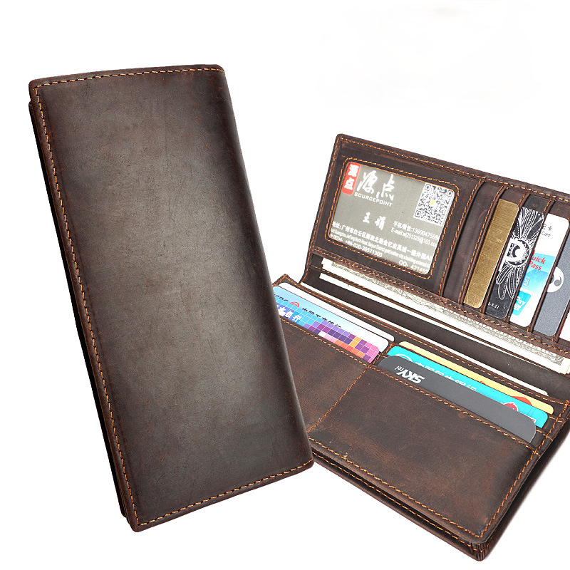 Retro Handmade Me's Leather Wallet 1002-Leather Wallets-Dark Brown-Free Shipping Leatheretro