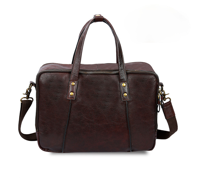 Vintage Leather Portable Briefcase B-8248-Leather Briefcase-Brown-Free Shipping Leatheretro