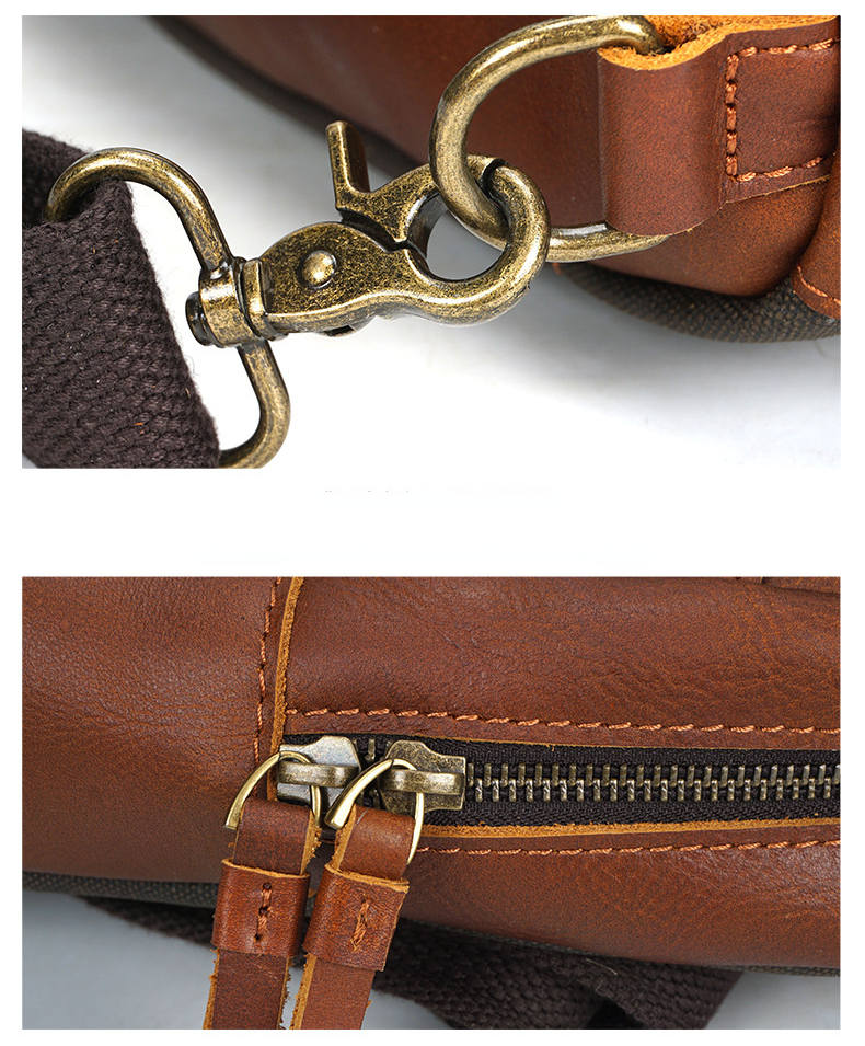 Vintage Exercising Cowhide Leather Chest Bag-Coffee-Free Shipping Leatheretro