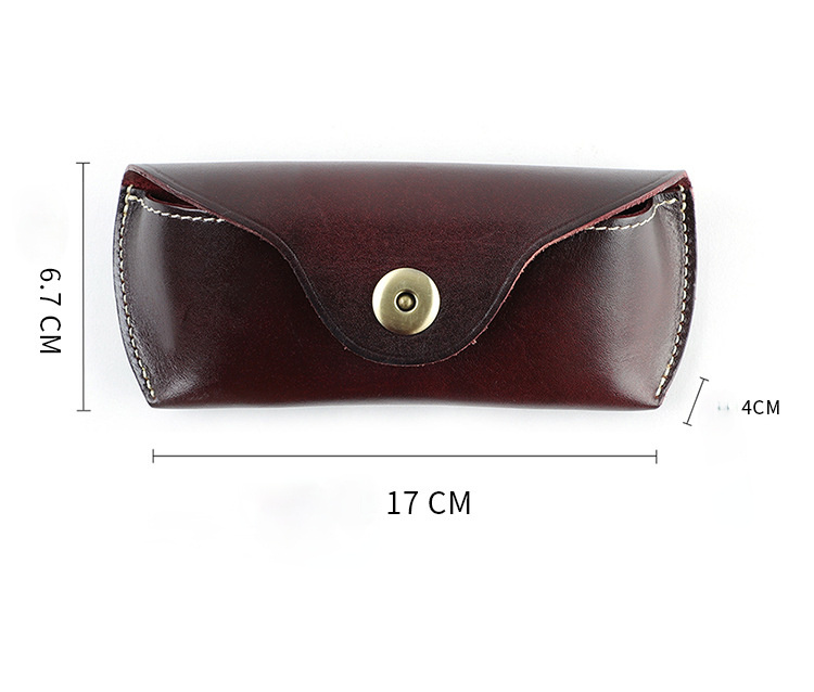 New Handmade Vintage Leather Glass Cases J081-Leather Cases-Red Brown-Free Shipping Leatheretro