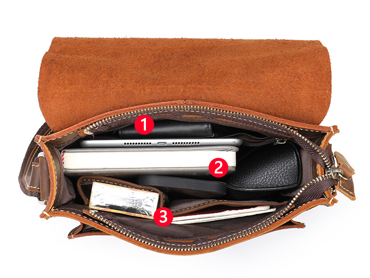 Handmade Vintage Small Men's Leather Small Bags 1093-Men's Bags-Black-Free Shipping Leatheretro