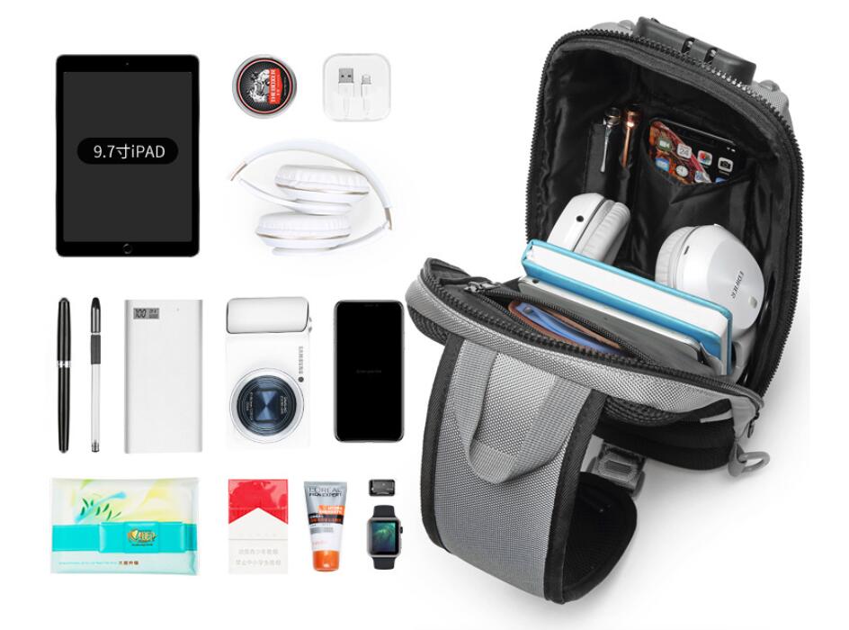 Waterproof Oxford Fabric Casual Chest Bags for Men 0424-Bicycle Bags & Panniers-White-Free Shipping Leatheretro