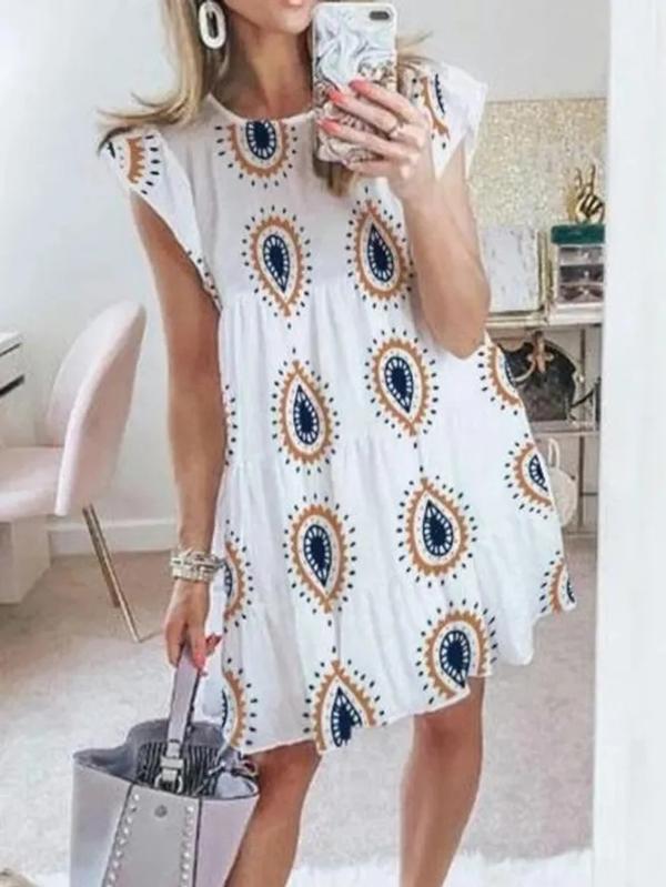 Falbala Short Sleeve Mini/Short Dress-Mini Dresses-SAME AS THE PICTURE-S-Free Shipping Leatheretro