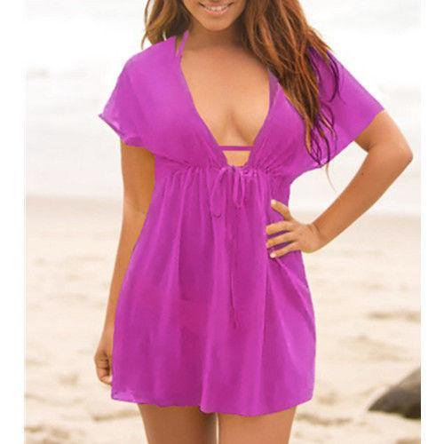 Beach Summer Swimwear Bikinis Cover-ups-Cover Ups-Purple-Free Shipping Leatheretro