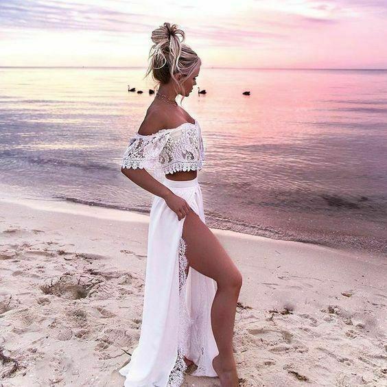 White Off Shoulder Beach Dress-Sexy Dresses-White-S-Free Shipping Leatheretro