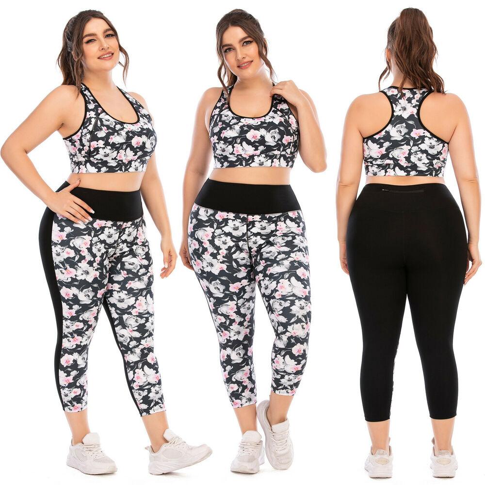 Women Plus Size Fitness Sporty Wear-Activewear-Outfit/Set-L-Free Shipping Leatheretro