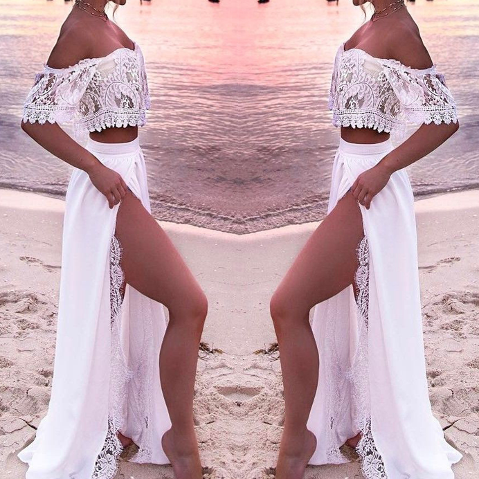 White Off Shoulder Beach Dress-Sexy Dresses-White-S-Free Shipping Leatheretro