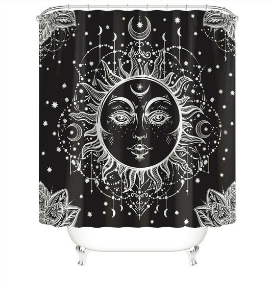 Sun-God Fabric Shower Curtains-Shower Curtains-180×180cm Shower Curtain Only-Free Shipping Leatheretro