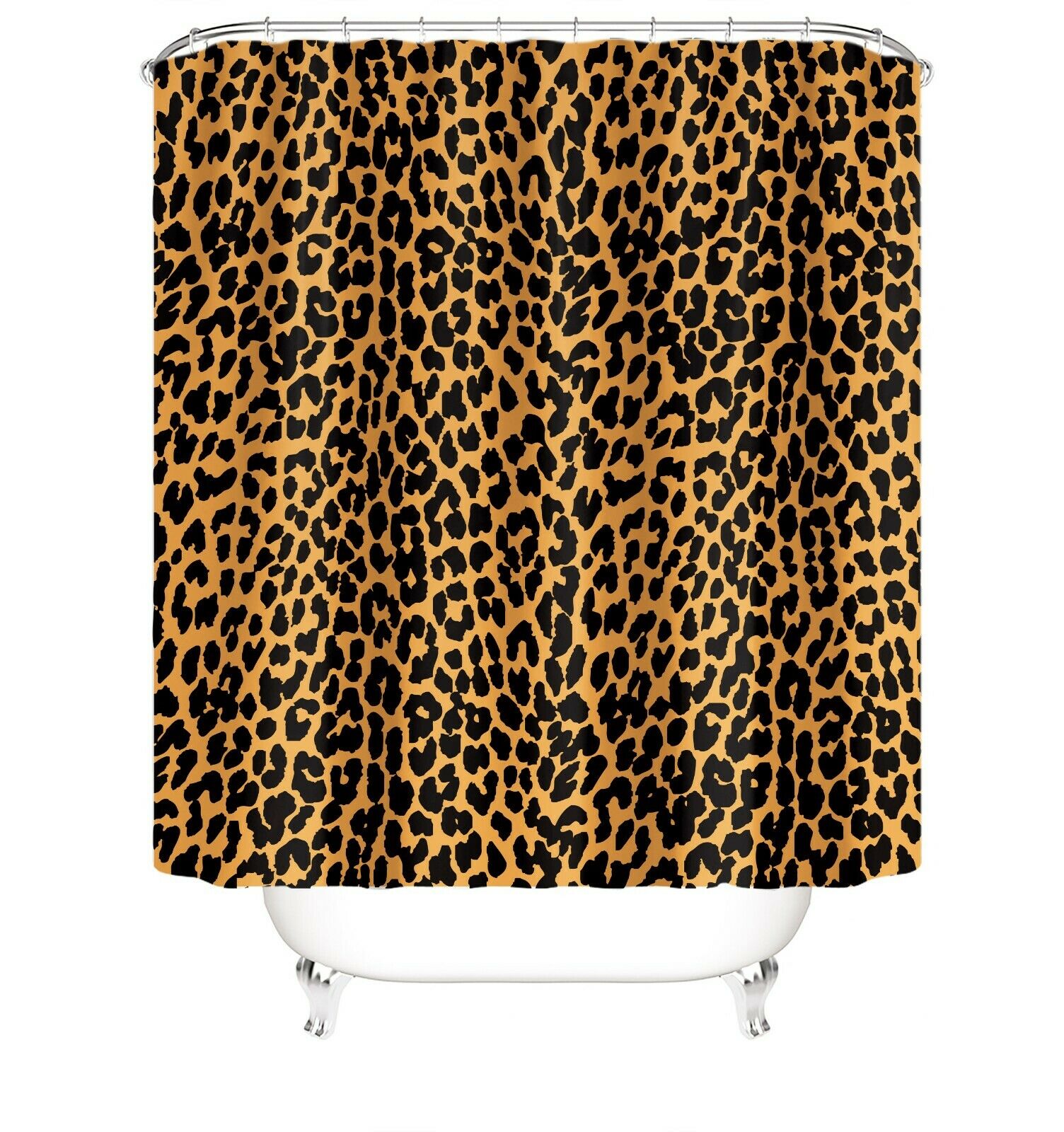 Leopard Fabric Shower Curtain-Shower Curtains-180×180cm Shower Curtain Only-Free Shipping Leatheretro