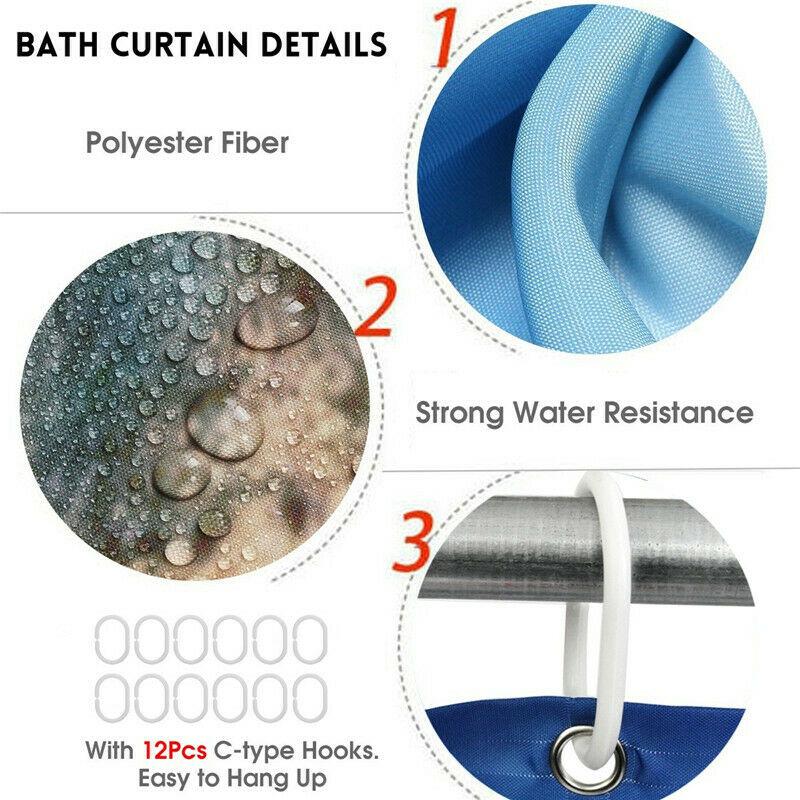 Ink Pattern Marble Bathroom Fabric Shower Curtain Sets-Shower Curtains-Shower Curtain+3Pcs Mat-Free Shipping Leatheretro