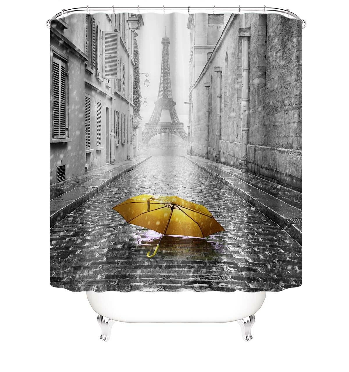 Eiffel Tower Fabric Shower Curtain-Shower Curtains-180×180cm Shower Curtain Only-Free Shipping Leatheretro