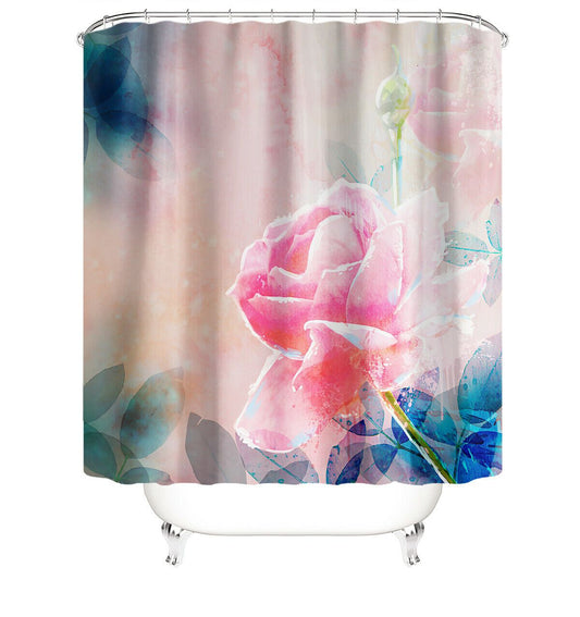 Floral Fabric Shower Curtain For Bathroom-Shower Curtains-180×180cm Shower Curtain Only-Free Shipping Leatheretro