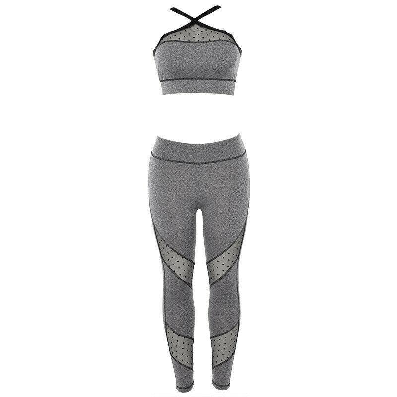 Gray Wommen Yoga Suits-Activewear-L-Free Shipping Leatheretro
