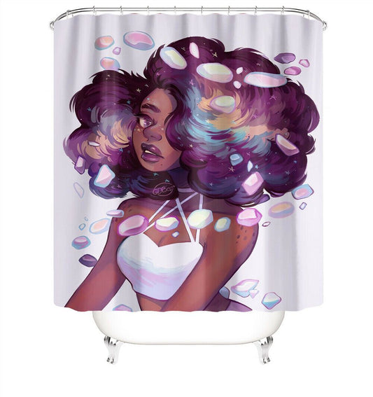 Sexy African Woman Fabric Shower Curtains-Shower Curtains-180×180cm Shower Curtain Only-Free Shipping Leatheretro