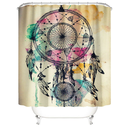Dreamcatcher Fabric Shower Curtain-Shower Curtains-180×180cm Shower Curtain Only-Free Shipping Leatheretro