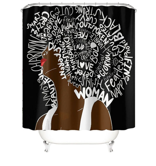 Woman Fabric Shower Curtain for Bathroom-Shower Curtains-180×180cm Shower Curtain Only-Free Shipping Leatheretro