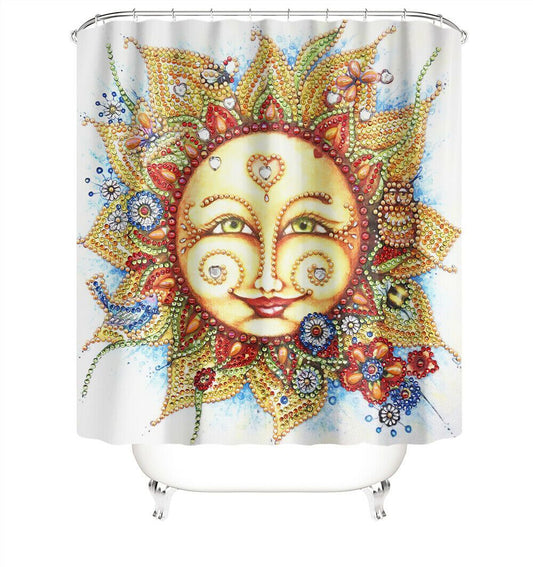 Sun Shower Fabric Shower Curtain-Shower Curtains-180×180cm Shower Curtain Only-Free Shipping Leatheretro