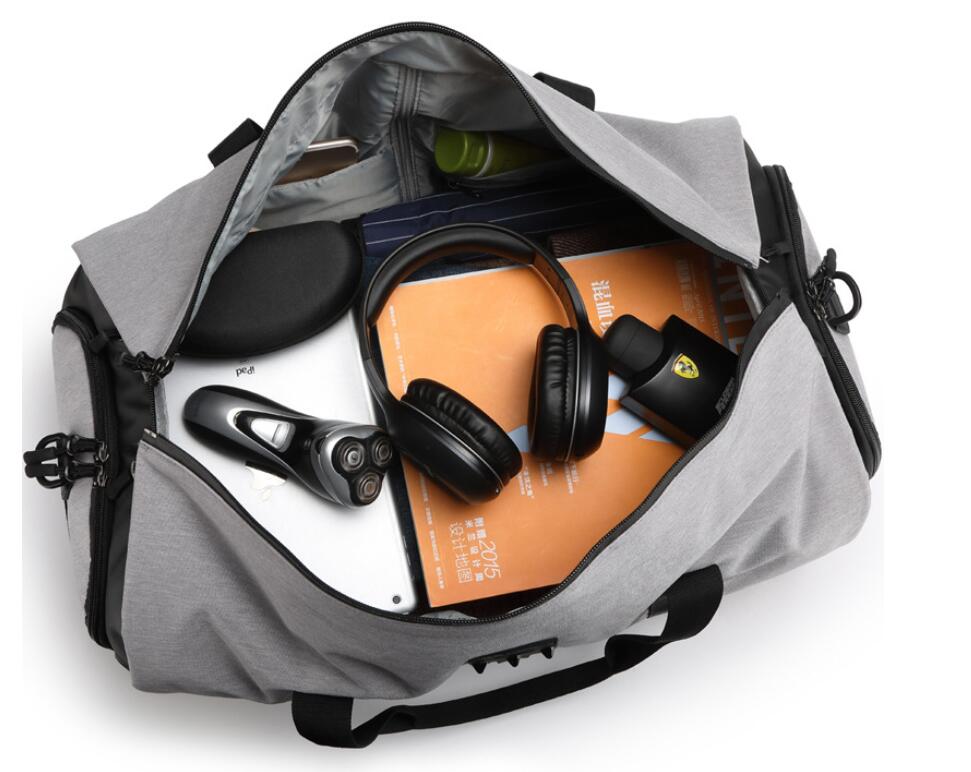 Waterprof Oxford Fabric Multifuctional Foldable Casual Traveling Bags 9209-Duffel Bags-Light Gray-Free Shipping Leatheretro